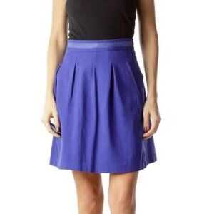 NWT THEORY Women Nolette Pleated Skirt Sz 4 Purple Office Career Casual 55-17